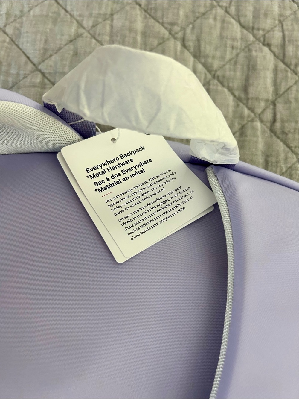 NWT lululemon Everywhere Backpack 22L Metal Hardware Lavender Frost Gold - Picture 6 of 14